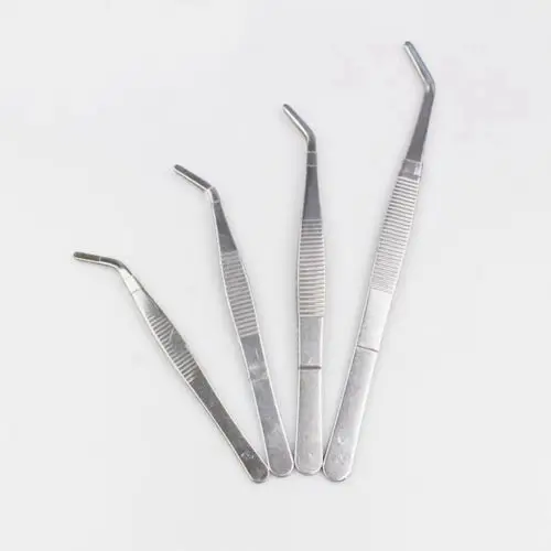 Various Lengths SS Medical Curved Tip Smooth Dressing Forceps Tweezers