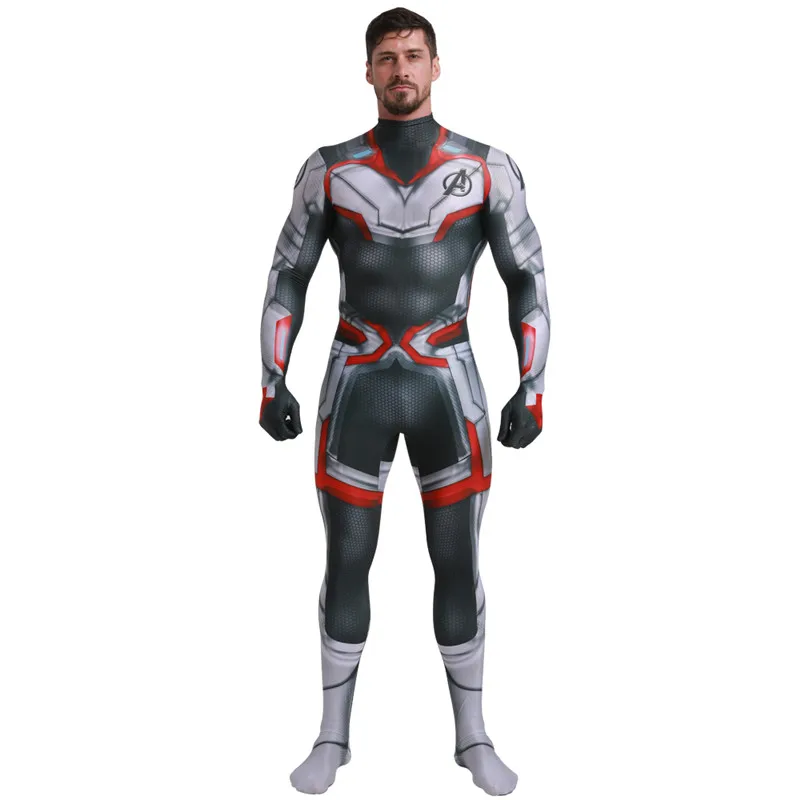 Avengers 4 Endgame Costume Quantum Realm Cosplay Jumpsuit Superhero Captain America Zentai Bodysuit Halloween Outfit Kids Adult