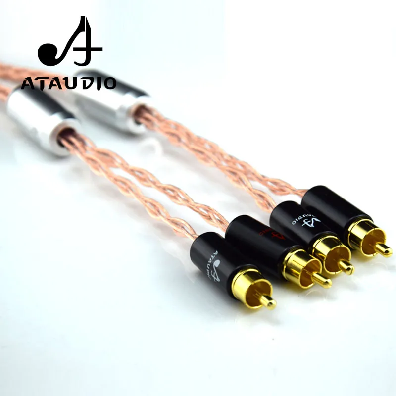 Аудиокабель ATAUDIO Hifi из чистой меди с RCA кабелем усилитель DVD плеера двойной