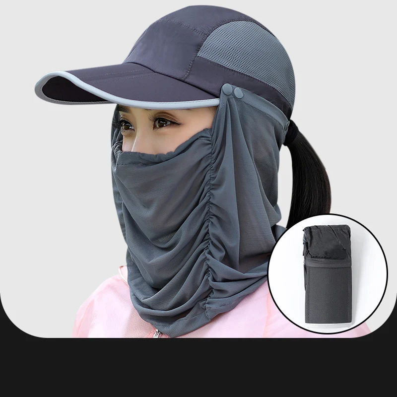Removable Fishing Hat UV Protecting Breathable Cap with Neck Face Cover Outdoor Hiking BB55 | Спорт и развлечения