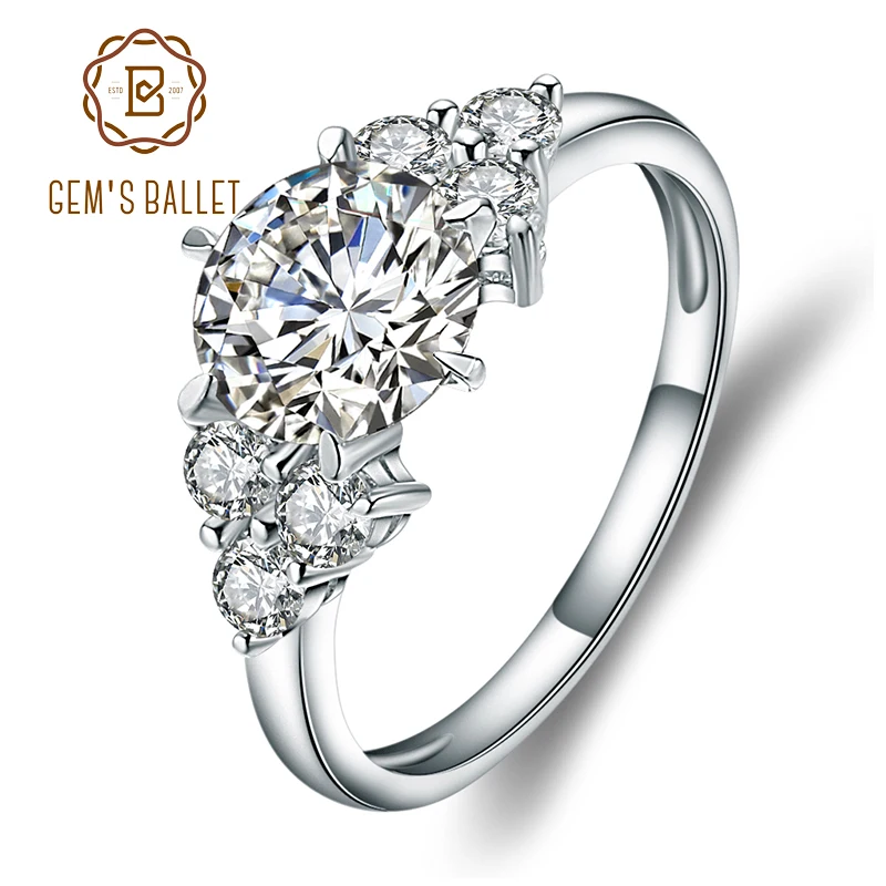 Драгоценный камень балета кубического циркония юбилейный Свадебный кольцо 925 пробы Серебряное обручальное кольцо для женщин подарок на день рождения