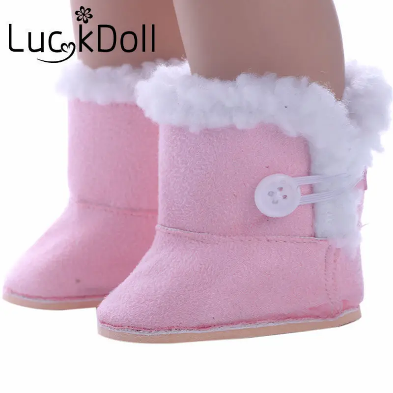 LUCKDOLL зимние сапоги подходят 18 дюймов Американский 43 см Кукла одежда аксессуары, игрушки для девочек, поколение, подарок на день рождения