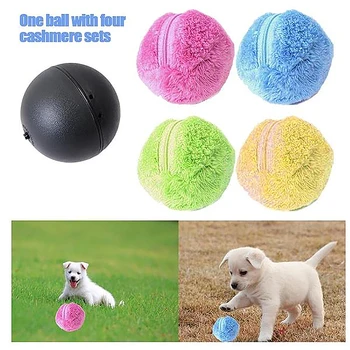 

Magic Roller Ball Toy Pet Electric Automatic Toy Dog Ball Cat Pet Interactive Toy Rolling Balls With Replaceable Plush Cover