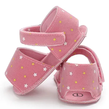 

Casual Baby Shoes Summer White Pink Star Print Kid Girls Sandals Solid Child Shoes