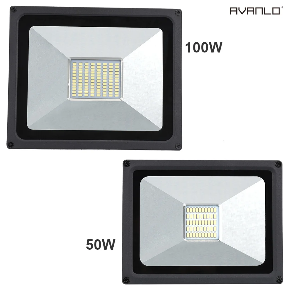 

2019 New LED Flood Light 50W 100W IP65 Waterproof Spotlight Lamp Garden Street Outdoor Lighting Floodlight 176-264v