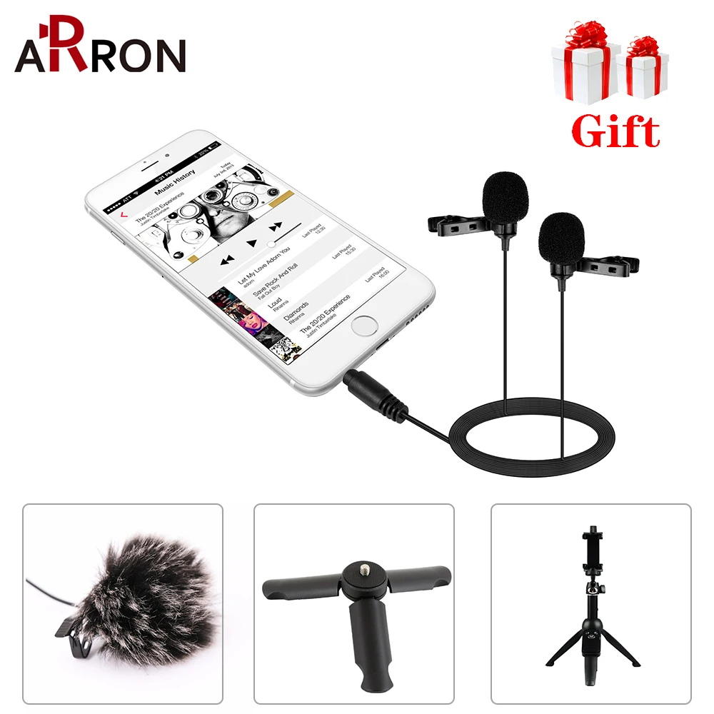 

BOYA BY-LM400 Omnidirectional Condenser Clip Microphone Dual Microphone Clip With Two SLR Recording Microphones
