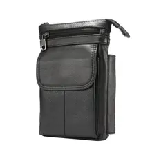 Cell Phone Case Genuine Leather zipper pouch Belt 
