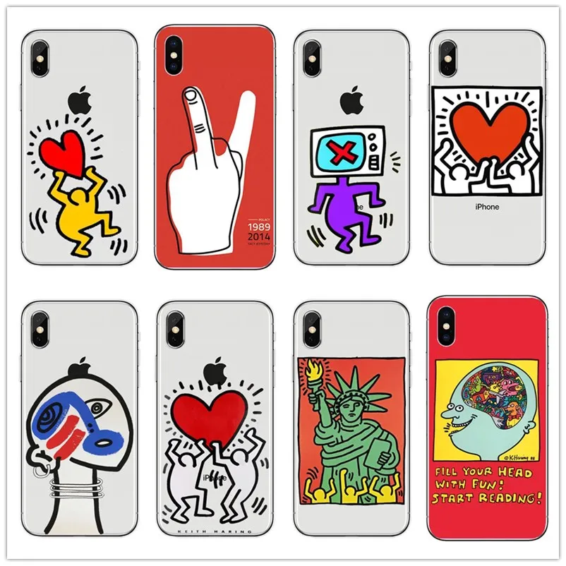 Роскошный крутой чехол для телефона Keith Haring art, распродажа, аксессуары для iPhone 8, 7, 6S Plus, X, SE, XS, XR, XS, Max, чехол со странным рисунком