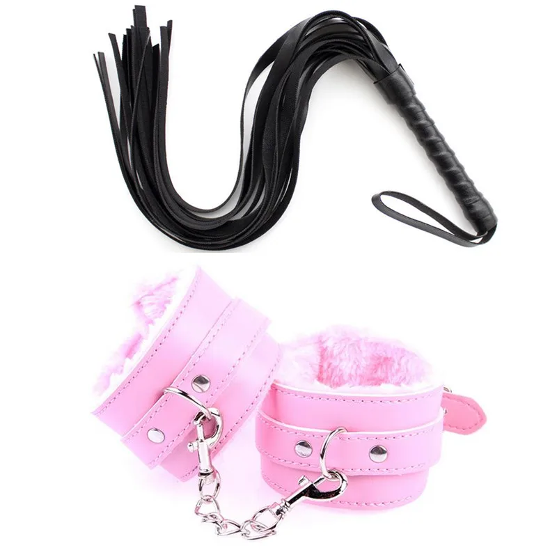 Sexy-babydoll-2Pcs-Set-Product-Leather-Whip-Flogger-Leather-Handcuffs-Bondage-Erotic-Slave-Hand-Cuffs-Sex (4)