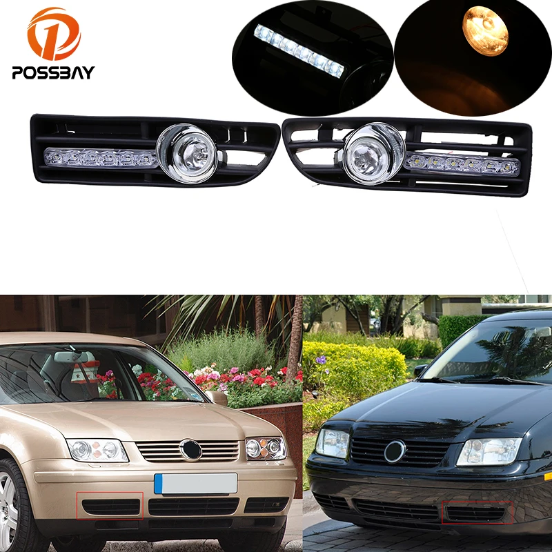 POSSBAY Fog Lights for VW Bora Jetta MK4 1999 2000 2001 2002 2003 2004 2005 2006 2007 Front Lower Bumper LED/Halogen Foglamps POSSBAY Fog Lights for VW Bora Jetta MK4 1999 2000 2001 2002 2003 2004 2005 2006 2007 Front Lower Bumper LED/Halogen Foglamps
