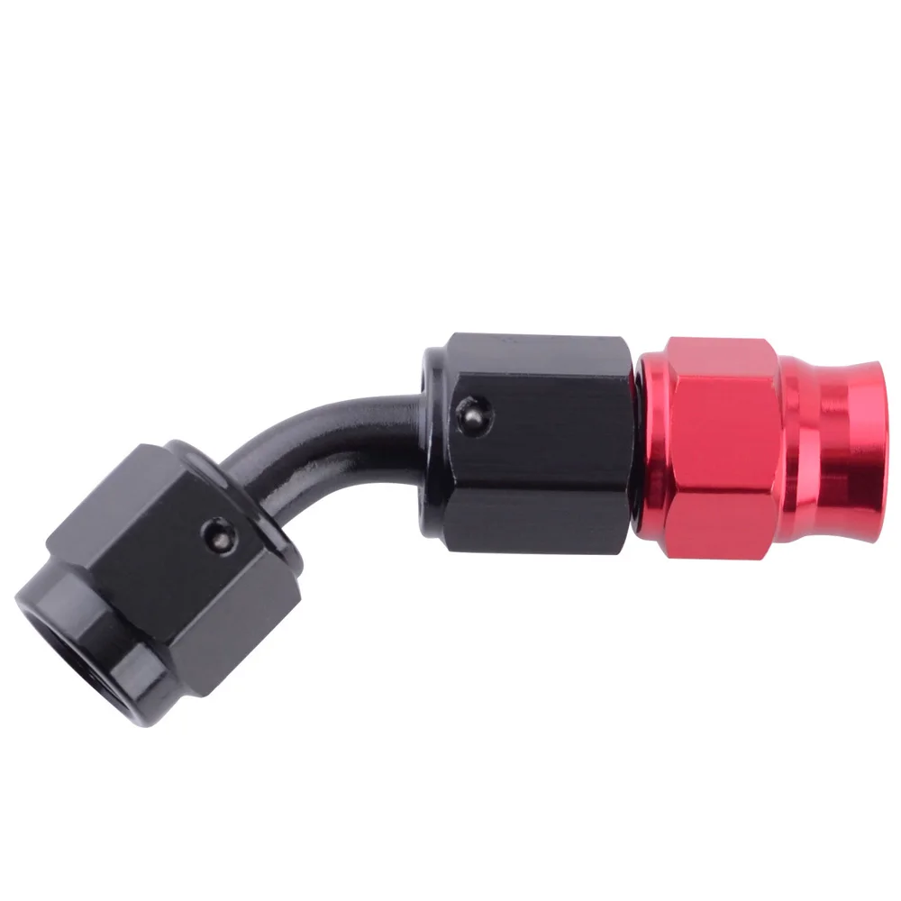 SPEEDWOW AN3 Aluminum PTFE Fitting Adapter 0/45/90/180 Degree Fuel/Swivel Reusable Hoes End Fit Oil Hose Line E85