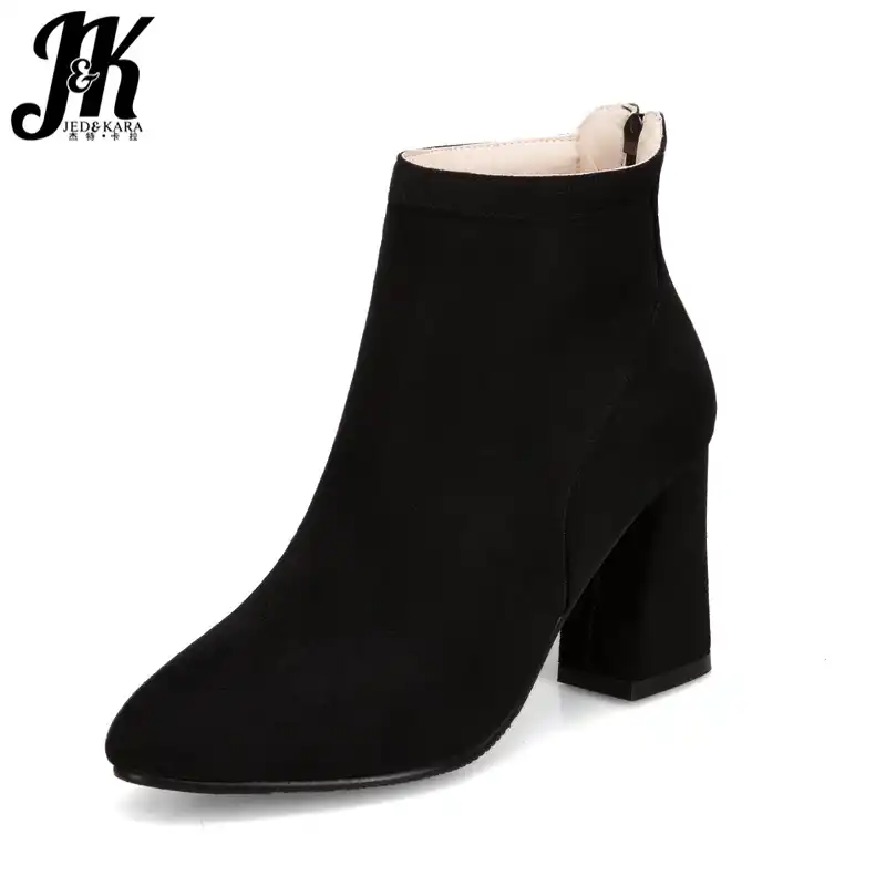 high neck leather boots