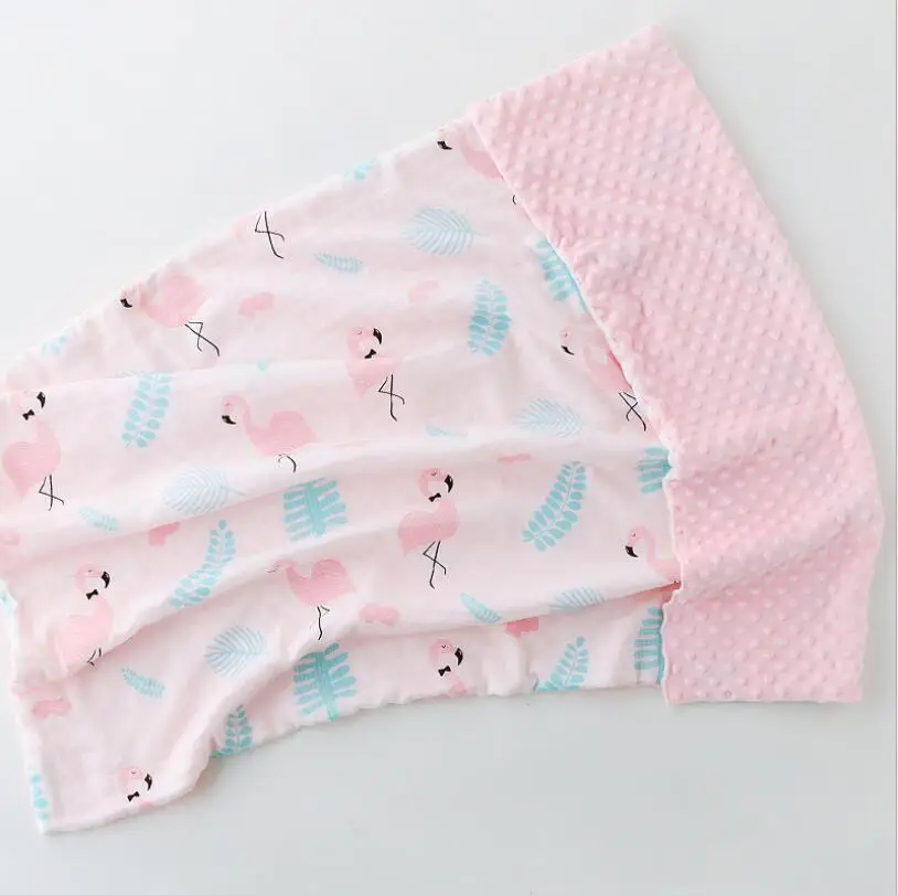 110*140 см Beanie одеяло хлопковое детское полотенце Minky одеяло детское одеяло для новорожденных детская простыня - Цвет: Flamingo