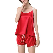 Женский комплект на бретельках, ночное белье, топ, шорты, пижамный комплект, женский летний комплект, сексуальный женский пижамный комплект 40al05