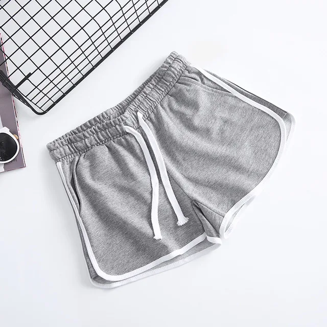 BZEL дамские летние Пижамные шорты для сна, хлопковые Пижамные шорты, женские свободные пижамные штаны с эластичной резинкой на талии размера плюс, короткие спортивные штаны для девочек - Цвет: grey