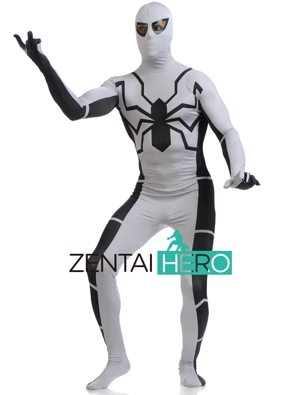 DHL, белый костюм Человека-паука против яда, уникальный костюм супергероя зентай, комбинезон для косплея на Хэллоуин, события JH016