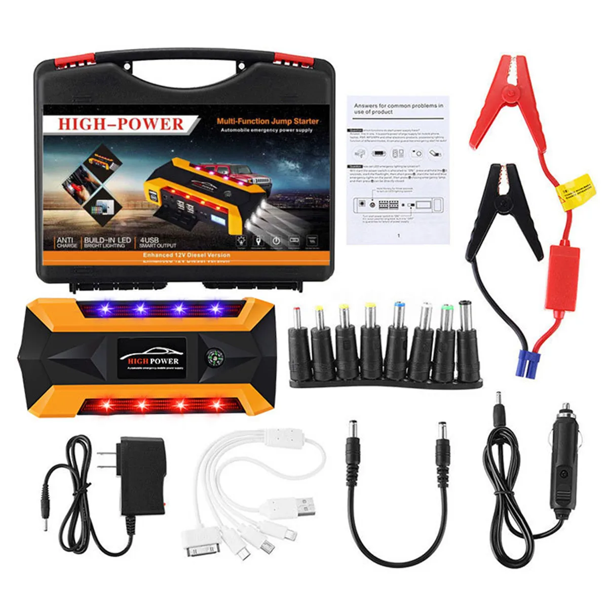 Carro de Emergência Dispositivo de Partida Impulsionador de Partida do Carro para Carregador de Bateria de Carro ir para Iniciantes Power Bank Portátil 89800mah 4usb 12v 11 4usb power bank 12v dispositivo de partida