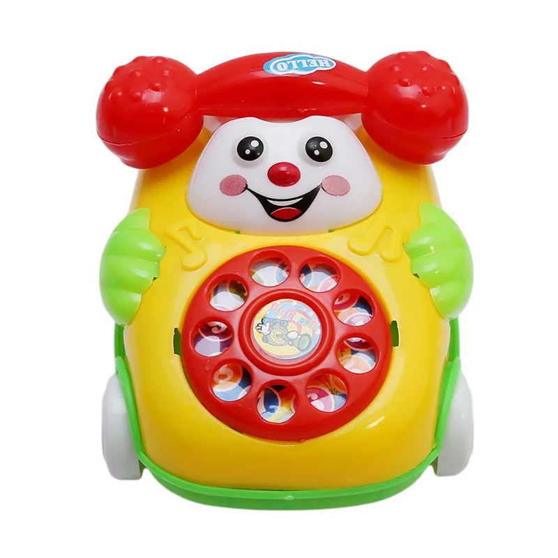 Случайные цвета мультфильм телефон Заводной детские игрушки младенец ползать заводная игрушка Развивающие детские игрушки подарок