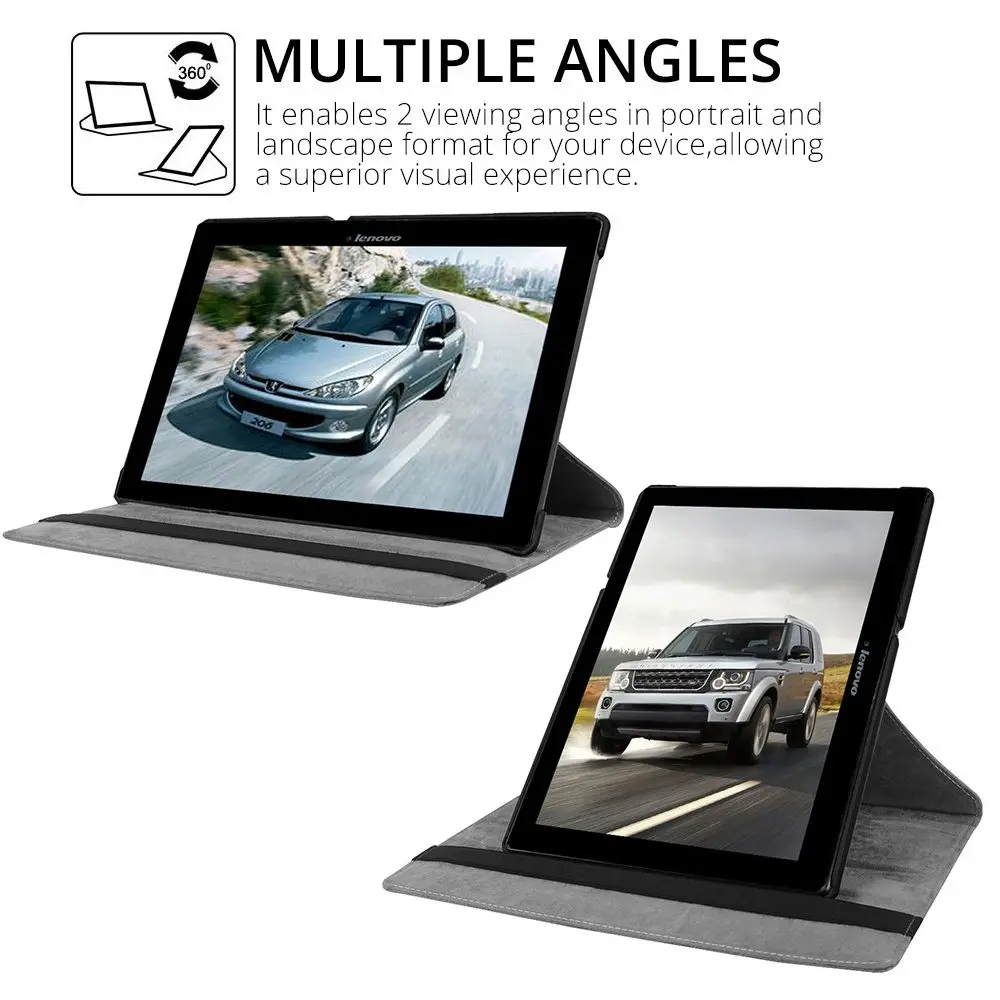 360 Вращающийся из искусственной кожи чехол для lenovo Tab 2 A10-70F/L A10-30 X30F/M Tab 3X70 X70F X70M Tab 10 TB-X103F X103F чехол+ Защитная пленка на экран+ подставка для ручек