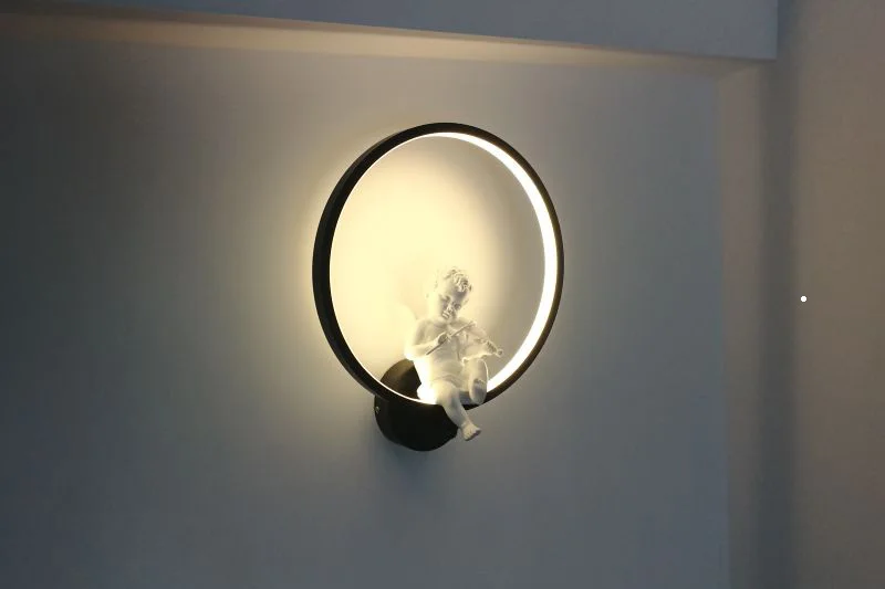 Horsten Modern Nordic Angel LED Wall Light Lamp Sconce Metal Resin Acrylic Wall Lamp Bedroom Bedside Wall Lights Home Decoration Lighting (5)