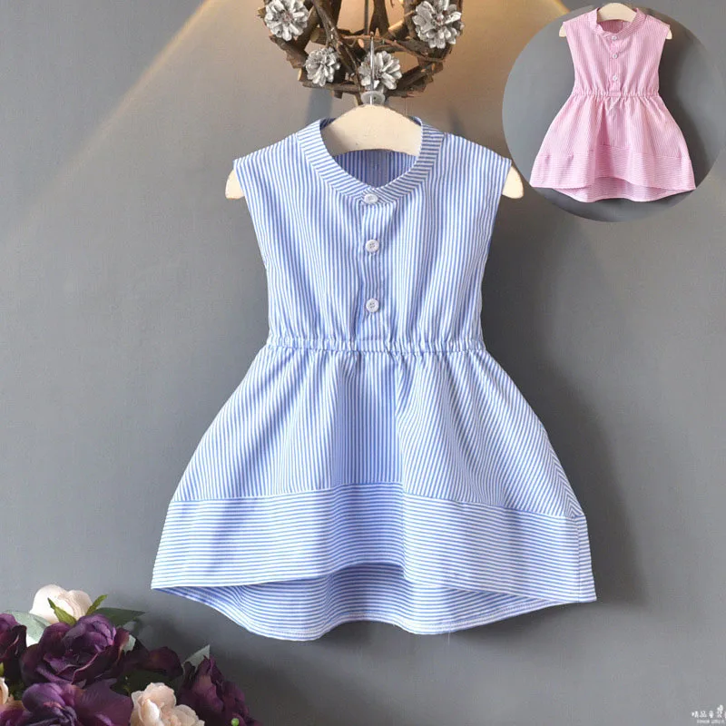 Платье для девочек, новое летнее платье для девочек, праздничное платье принцессы с цветочным рисунком, детская одежда, детские платья для девочек 2, 3, 4, 5, 6, 7 лет - Цвет: Небесно-голубой