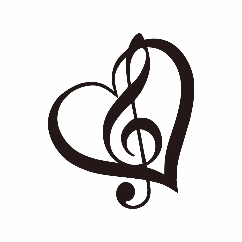 Heart Shaped Musical Note Computer Sticker » Music Note Gifts