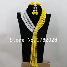 Ясно, Crystal AB комплект украшений в африканском стиле набор банан желтый бисер пряди ожерелье комплект украшений для вечеринки