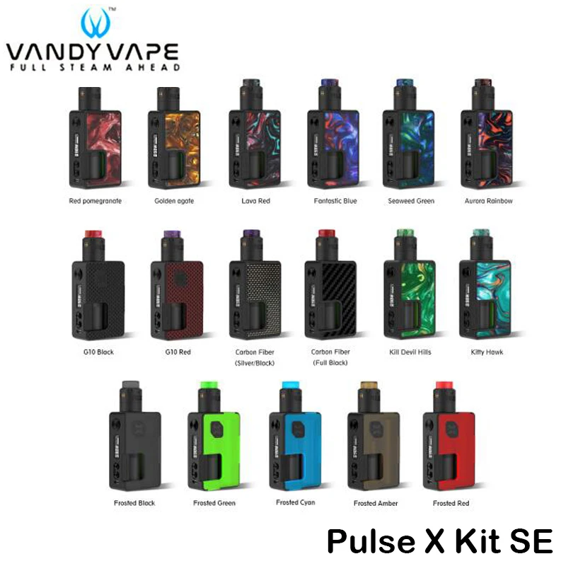 

Vandy Vape Pulse X BF Kit SE Pulse BF Box Mod 90W With Squonk Bottle 8ml Pulse X RDA Tank Electronic Cigarette Vape Kit