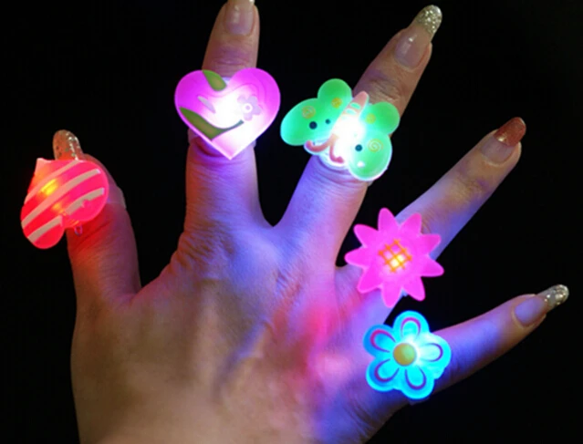 Best Birthday Gift 3600pcs/lot Glowing cartoon finger rings, LED flashing light toy for kids birthday party favors,animal and fr