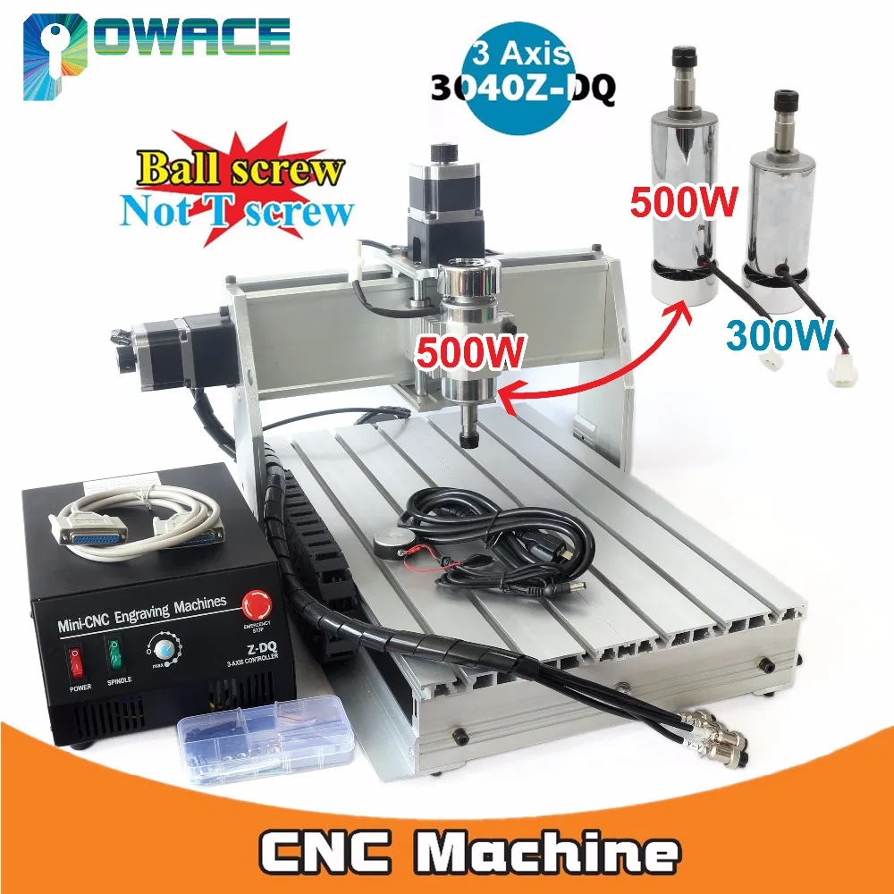 3 оси 3040Z DQ 500 Вт параллельный порт Настольный шариковый винт 3040 CNC Маршрутизатор