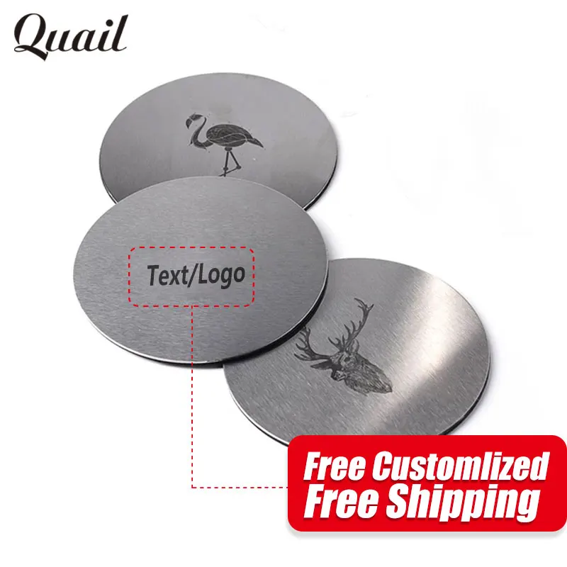 

Quail Home Table Cup Mat Creative Decor Mug Bottle Pad Coffee Placemat Drinks Coasters custom engrave with your Text/logo Free