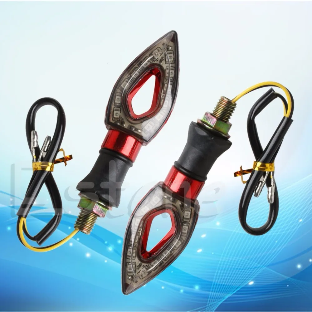 2x Universal Motorcycle 12 LED Bulb Turn Signal Indicators Blinker