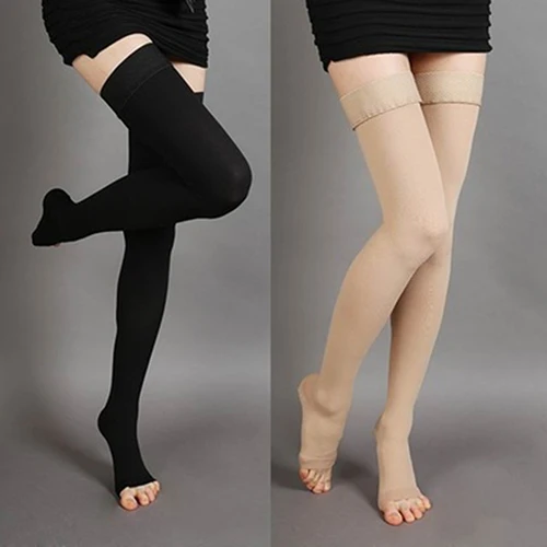

2017 New Unisex Knee-High Medical Compression Stockings Varicose Veins Open Toe