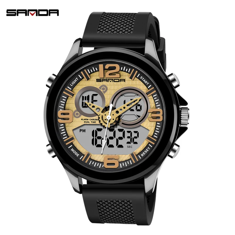 

SANDA Men's Watch LED Digital Quartz Sport Watch Men Fashion Wrist Watches Waterproof Relogio Masculino Male Gift Military Clock