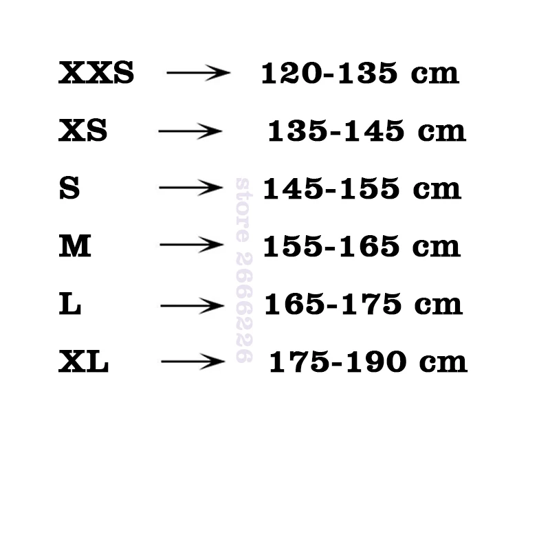 correct size(XXS~XL190)