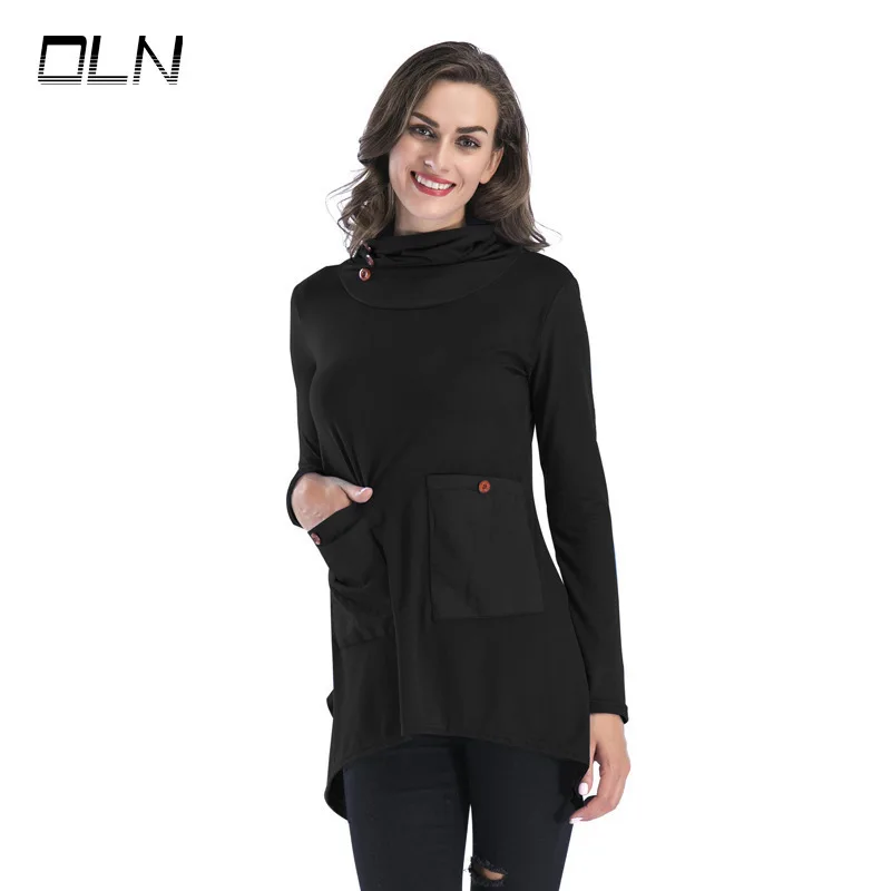OLN Full Sailor Collar Lace Arrival Kpop Tumblr 2018 Spring New Pattern Suit A Sleeve Pocket Fund Irregular T | Женская одежда