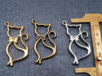 

Metal Frame Pendant Open Bezel Blank Setting Charm Cabochon Setting cat Design For UV Resin Jewelry Charm craft