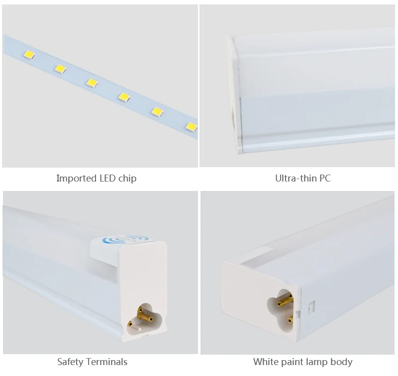 Датчик светодиодный T5 лампа 220 в 230 в 240 В ПВХ пластиковая люминесцентная лампа 30 см 60 см 5 Вт 7 Вт светодиодный настенный светильник Теплый Холодный белый