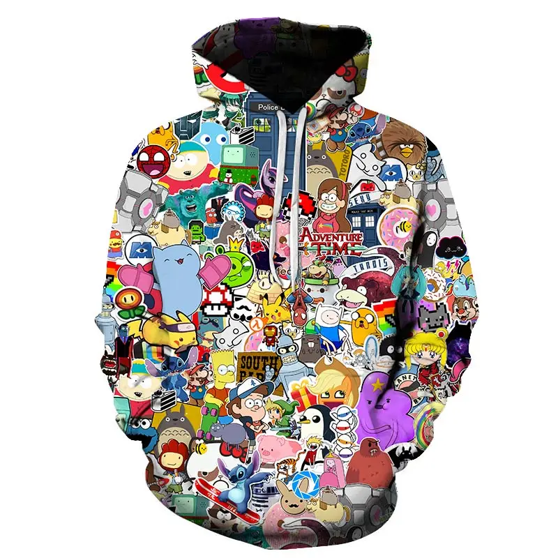 

New Rick and Morty hoodies 3-D printed women's/men'sanimation stylemulti-series hoodies Pokemon