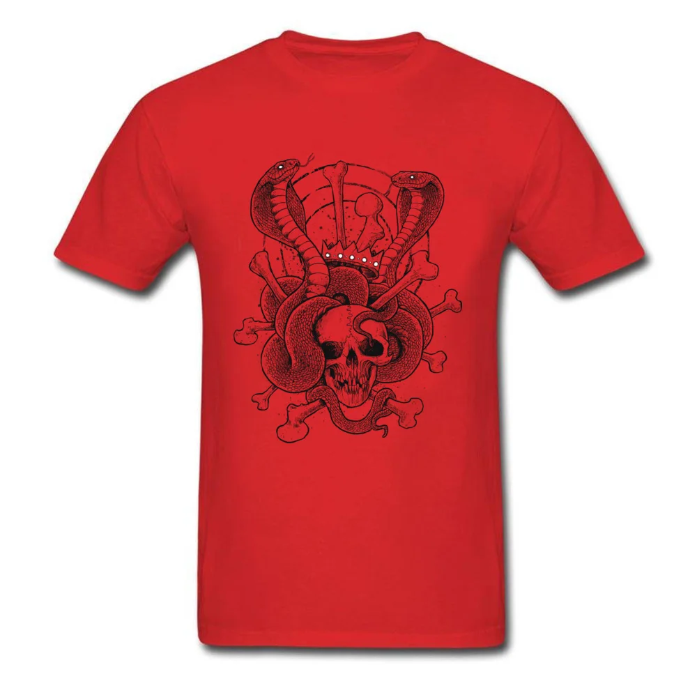 Round Collar King Cobras 100% Cotton Fabric Men's T Shirts Printed Short Sleeve Tops Shirt Funny Casual Tops Shirts King Cobras red