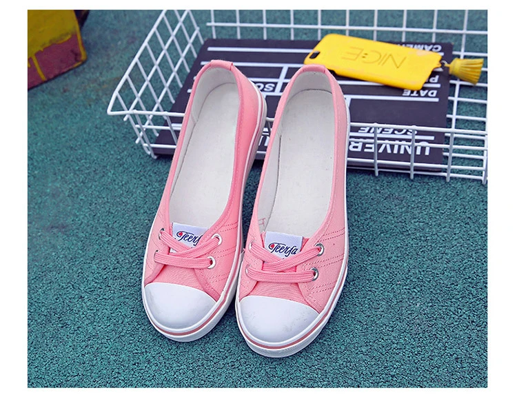 New Shallow flat women sneakers comfortable summer casual canvas shoes Breathable black Slip-on Vulcanize Shoes female NBT999 18