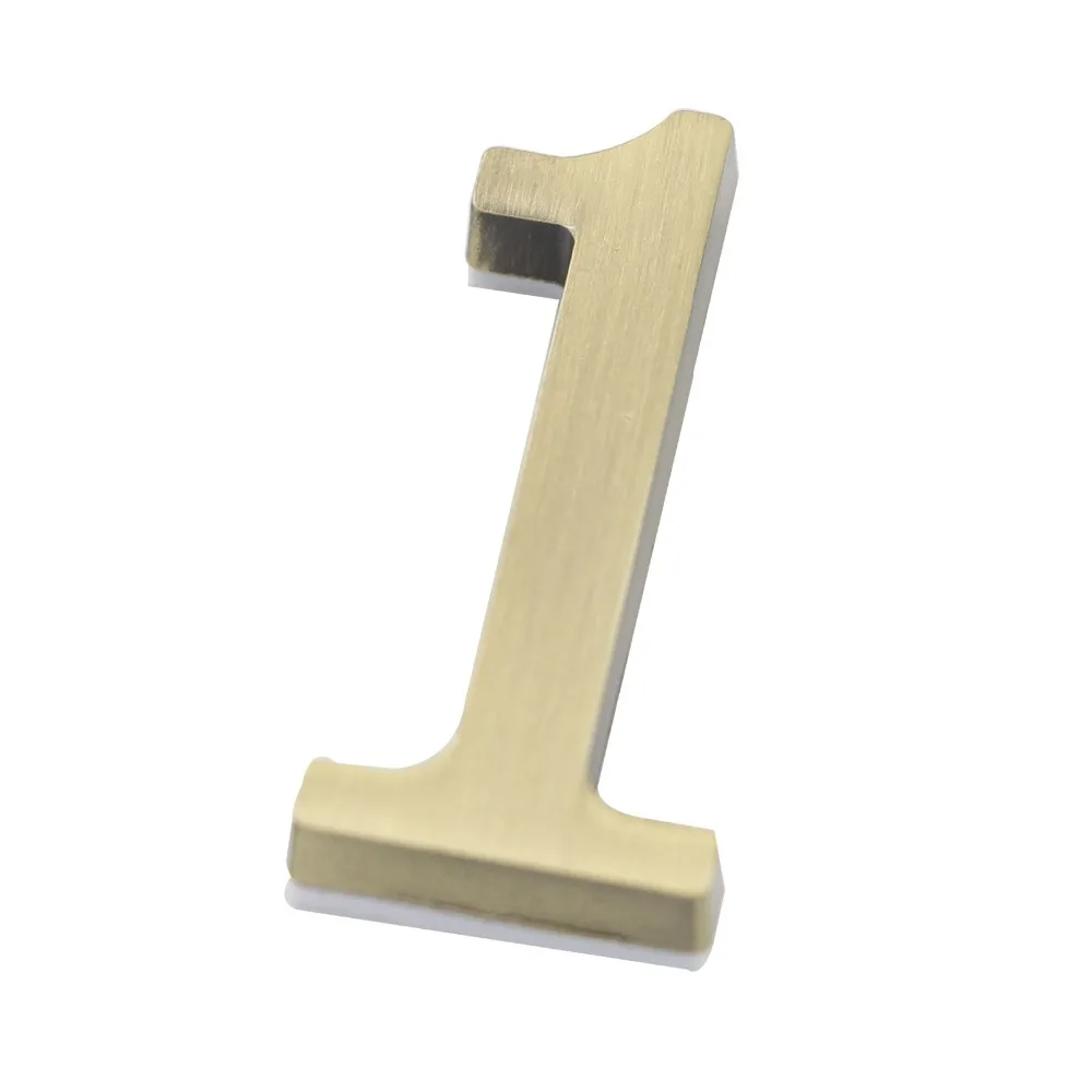 1pc Digital House Number 1 Bronze Color Alloy 50x30mm Self Adhesive