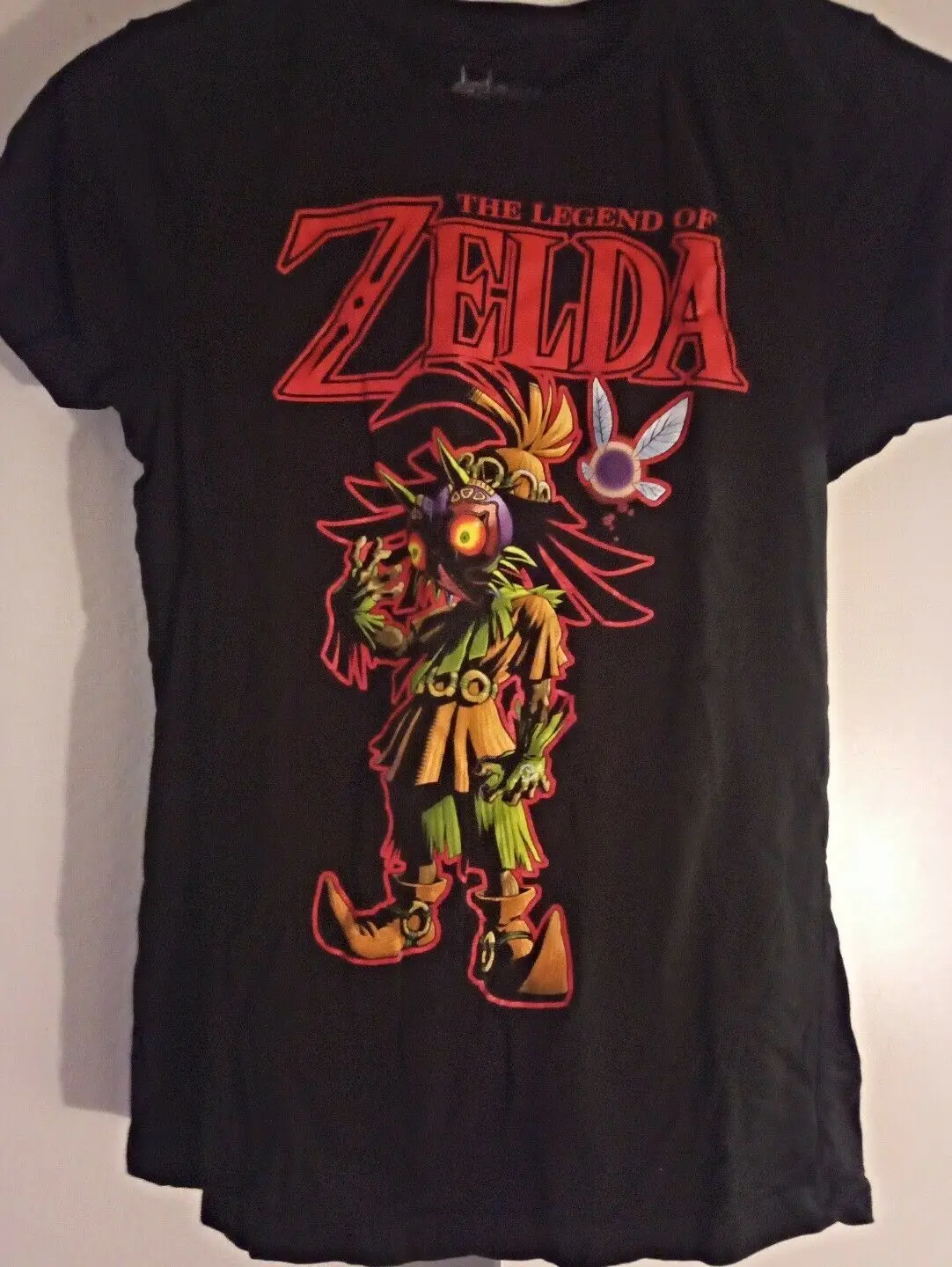 Легенда о Зельде Majora's Mask Juniors T-Shirt Black Fitted Gamer Link /L | Мужская одежда