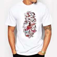 New Tees Crossfit Skull Art Cool T Shirts Men T Shirt Fitness Top Tees Swag Cotton