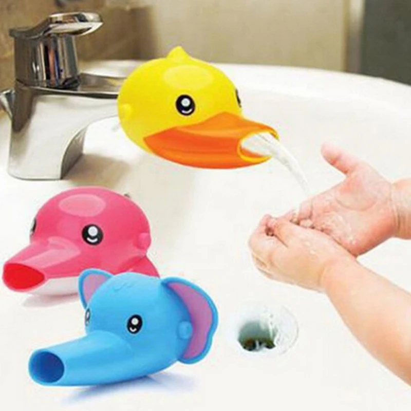 1 pc Free shipping Happy Fun Animals Faucet Extender Baby Tubs Kids Hand Washing Bathroom Sink Gift Fashion and Convenient