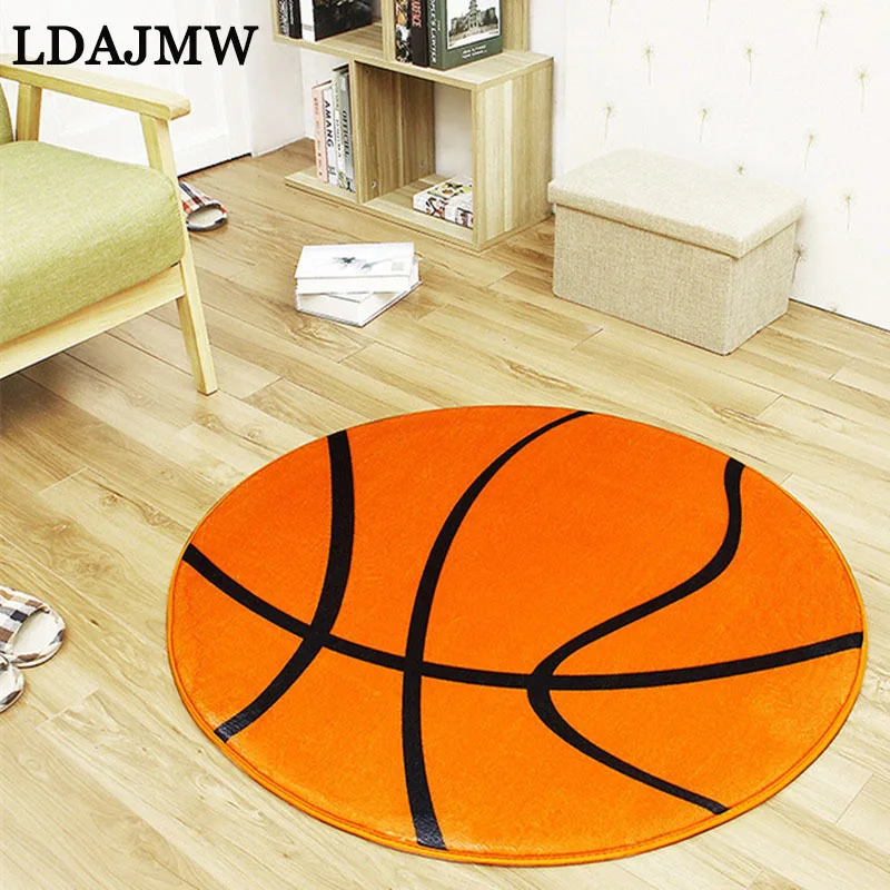 LADJMW Новый полиэстер Anti slip Ball Круглый ковер компьютерный стул площадку Футбол