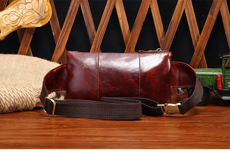 Новый дизайнер бизнес Фанни поясная сумка для мужчин ремень Crazy Horse из натуральной кожи груди телефонные чехлы плеча