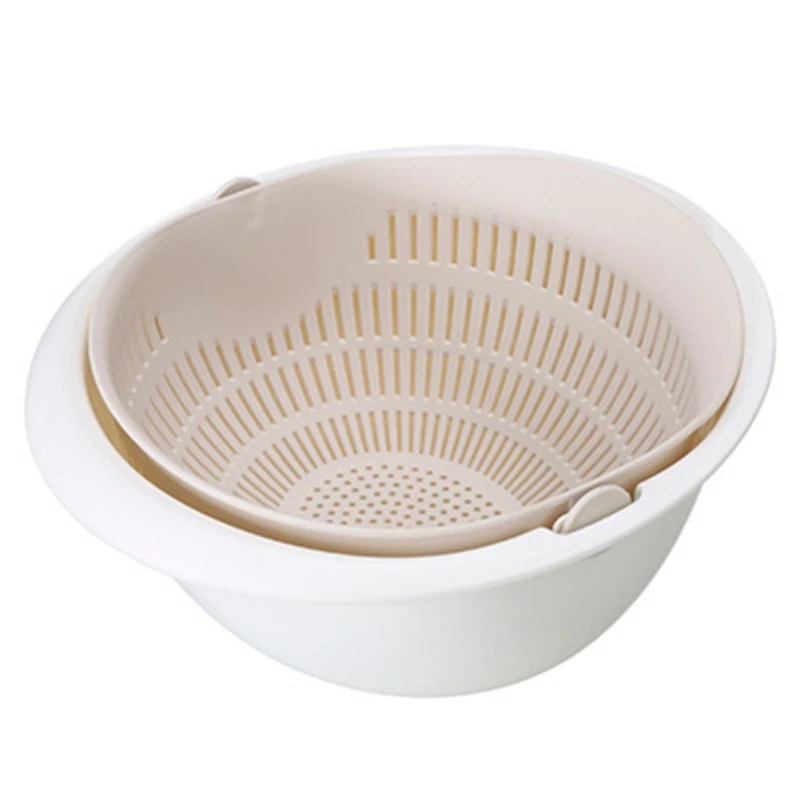 

New Vegetables Fruit Drain Basket Multi-function Double Layer Drip Dry Storage Kitchen Strainer Plastic Noodles Kitchen Strainer
