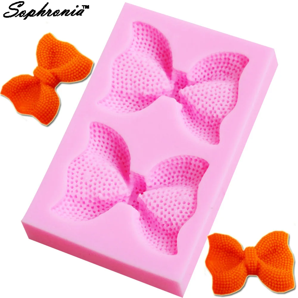 

10PCS/SET 2 Style Cute Bows Silicone Mold silicone mold chocolate fondant cake decoration baking Cake Tool M222,8.8*5.7*1.5cm