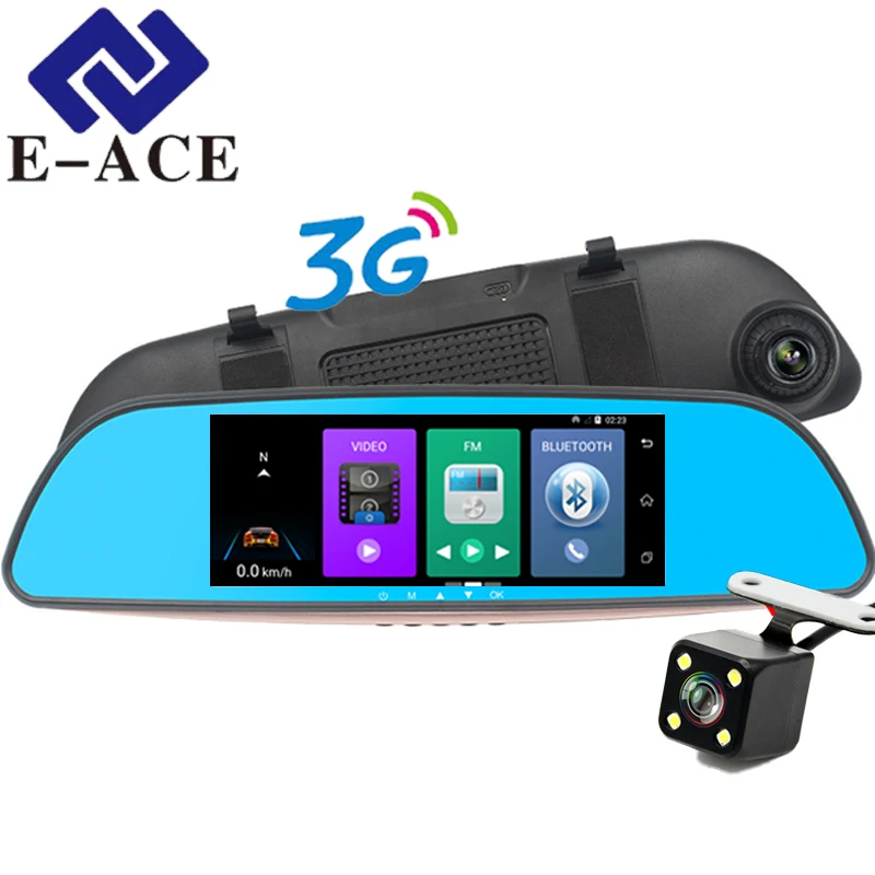E ACE 3G Wifi Автомобильный видеорегистратор FHD 1080P Регистратор 7 &quot двойной объектив